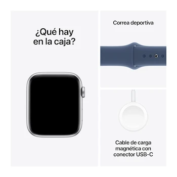 Imagen 5 de Apple Watch SE GPS Caja Aluminio Plata 44mm Correa Deportiva Azul Denim