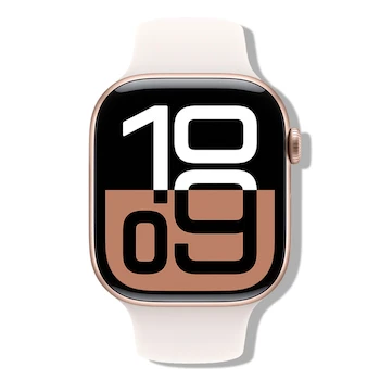 Imagen de referencia para Apple Watch Series 10 GPS Caja Aluminio Oro Rosa 46mm Correa Deportiva Rosa Rubor M-L