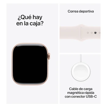 Imagen 5 de Apple Watch Series 10 GPS Caja Aluminio Oro Rosa 46mm Correa Deportiva Rosa Rubor M-L