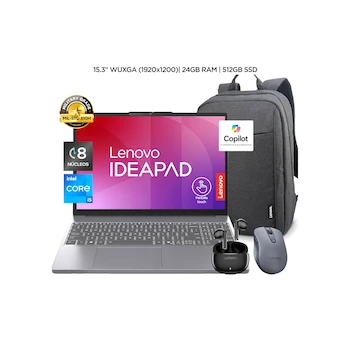 Imagen de referencia para Laptop Lenovo IdeaPad Slim 3 15.3 Pulgadas Procesador Intel Core i5 Memoria RAM 24 GB Almacenamiento SSD 512 GB + Accesorios