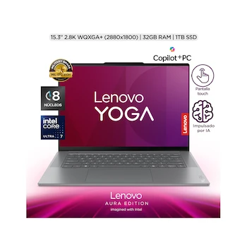 Imagen 1 de Laptop Lenovo Yoga Slim 7i Intel Core Ultra 7 15.3" Touch 32GB RAM 1TB SSD Luna Grey 83HM002WUS