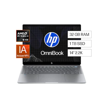 Imagen de referencia para Laptop Convertible HP OmniBook Ultra Flip 14-fd0001la 14" AMD Ryzen AI 9 HX 370 32GB RAM 1TB SSD Meteor Silver