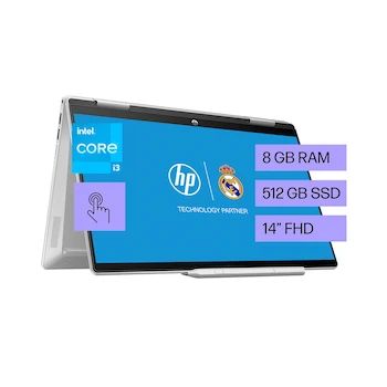 Imagen de referencia para Laptop Convertible HP Pavilion x360 2-in-1 14-ek0010la 14 Pulgadas Intel Core i3 8GB RAM 512GB SSD Intel UHD Graphics Plateado Natural