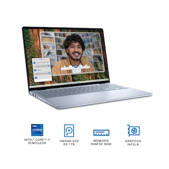 Imagen 2 de Laptop Dell Inspiron 5640 16 Pulgadas Intel Core 7 150U 16GB RAM 1TB SSD Plata