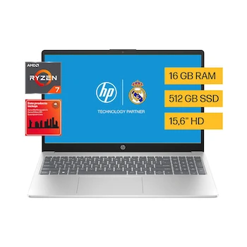 Imagen de referencia para HP Laptop 15-fc0080la 15.6" Natural Silver AMD Ryzen 7 7730U 16GB RAM 512GB SSD