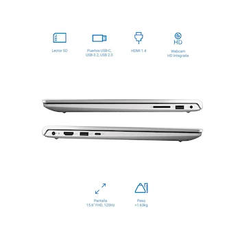 Imagen 4 de Laptop Dell Inspiron 15 DC15255 15.6" AMD Ryzen 5 7520U 8GB RAM 512GB SSD Plata