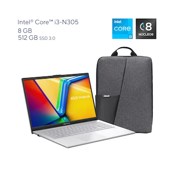 Imagen 2 de Laptop Asus Vivobook Go 15 E1504GA-NJ435W 15.6" Intel Core i3 8GB RAM 512GB SSD Plata