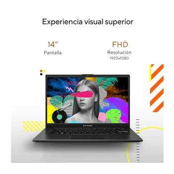 Imagen 5 de Asus VivoBook Go 14 E1404FA-NK322W Laptop AMD Ryzen 5 7520U 16GB LPDDR5 RAM 512GB M.2 NVMe PCIe SSD Star Black