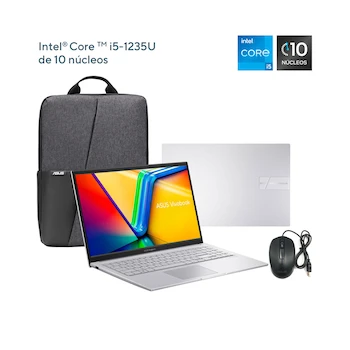 Imagen 2 de Laptop Asus VivoBook 15 Pantalla 15.6 Pulgadas Procesador Intel Core i5 Memoria RAM 16GB Almacenamiento SSD 512GB Color Plata