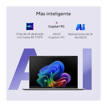 Imagen 2 de ASUS VivoBook 14 X1407QA-BS56 14" Laptop Qualcomm Snapdragon X Elite X1E-78-100 16GB RAM 512GB SSD Cool Silver