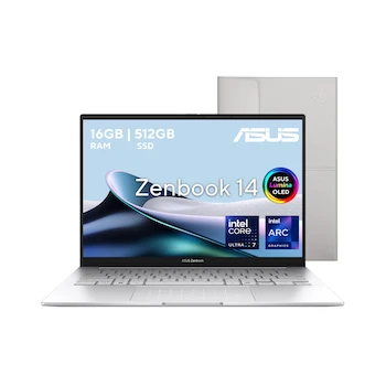 Imagen 1 de Laptop ASUS Zenbook 14 OLED UX3405CA-U7512 Ponder Blue Intel Core Ultra 7 16GB LPDDR5X RAM 512GB SSD con Funda
