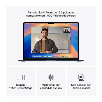 Imagen 3 de Apple MacBook Air 15-inch Laptop with M4 Chip, 16GB Unified Memory, 256GB SSD Storage, Midnight