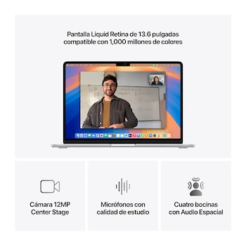 Imagen 3 de Apple MacBook Air 13-inch Laptop with M4 Chip, 16GB Unified Memory, 512GB SSD Storage, Silver