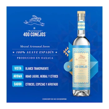 Imagen 3 de Mezcal Artesanal 400 Conejos 700 ml