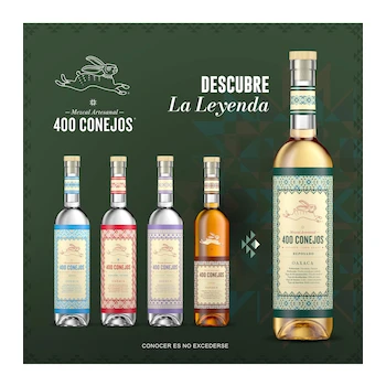 Imagen 5 de Mezcal Reposado 400 Conejos Botella 700 ml