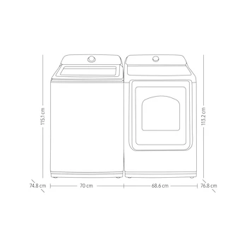 Imagen 3 de Samsung Combo Lavadora Eléctrica Carga Superior 28 Kg + Secadora a Gas Carga Frontal 24 Kg