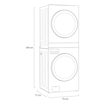Imagen 3 de Centro de Lavado LG WashTower WK22BS6 Negro Acero, Carga Frontal 22 kg, Gas Natural Convertible a LP