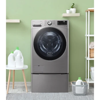 Imagen 4 de Lavasecadora LG Eléctrica con Pedestal 22 Kg Lavado 13 Kg Secado Carga Frontal Modelo WD22VV2S6R Gris