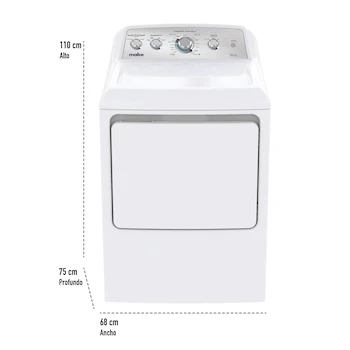 Imagen 3 de Secadora a Gas Mabe EDG7224BWG 22 Kg Energy Saver Green Carga Frontal Blanca