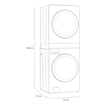 Imagen 3 de Centro de Lavado LG WashTower WK22BS6E Eléctrico Carga Frontal 22 Kg Negro