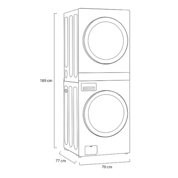 Imagen 3 de Centro de Lavado LG WashTower Eléctrica-Gas Carga Frontal Modelo WK22WS6 22 Kg Blanco