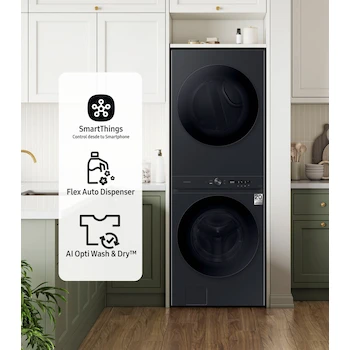 Imagen 2 de Centro de Lavado Samsung Laundry HUB FWD90F26AUDSP a Gas LP, Carga Frontal, 26 kg Lavado / 24 kg Secado, Negro