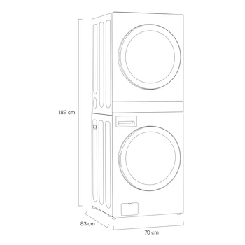 Imagen 3 de Centro de Lavado LG WashTower WK25BS6 a Gas LP, Carga Frontal, 25 Kg, Negro