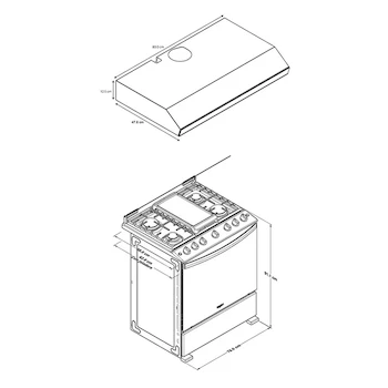 Imagen 3 de Whirlpool Combo Estufa de Piso Gas LP 30 Pulgadas + Campana Empotrable Acero Inoxidable