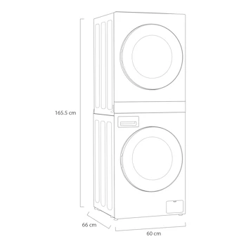 Imagen 4 de Centro de Lavado LG WashTower WK14BS6 AI Eléctrico Carga Frontal 14 Kg Negro Acero