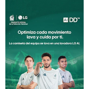 Imagen 2 de Lavadora LG Automática de Carga Frontal 22 Kg Blanca Modelo WM22WV26SR