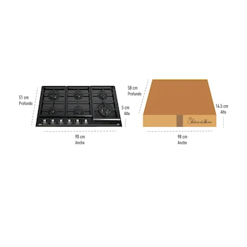 Imagen 3 de Encimera de Gas Teka GZC 96310 XBB de 90 cm con 6 Quemadores en Acero Inoxidable