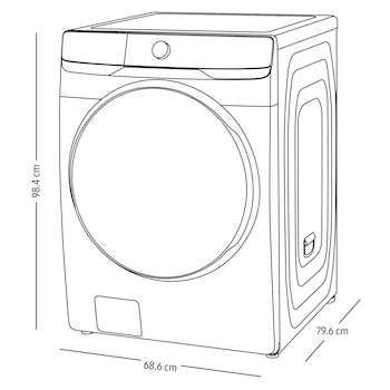 Imagen 3 de Samsung WD18T6000GP Lavasecadora Eléctrica Carga Frontal 18 Kg Lavado 10 Kg Secado Color Grafito