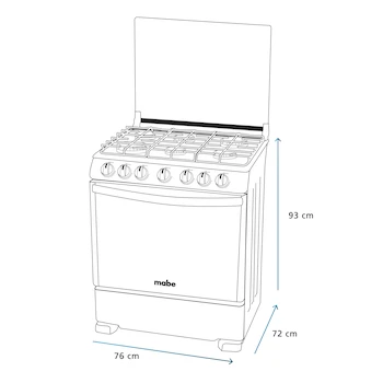 Imagen 3 de Estufa de Piso Mabe EMH7602JBS0 Black Slate Gas LP 30"