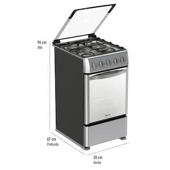 Imagen 3 de Estufa de Piso Whirlpool Xpert Flamma WWR5000S Gas 20" Gris Acero