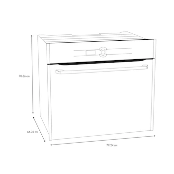 Imagen 2 de Horno Empotrable Eléctrico Mabe IO8042HEYD1 Negro Espejo 80 cm
