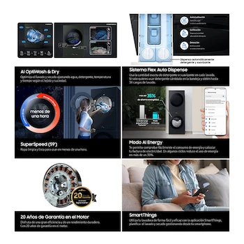 Imagen 5 de Centro de Lavado Samsung WH22DBH570EWAX Blanco Eléctrico Carga Frontal 22 Kg