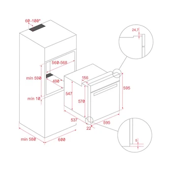 Imagen 3 de Teka HLB 8400 Horno Eléctrico Empotrable Multifunción de 60 cm en Acero Inoxidable con Capacidad de 70 Litros