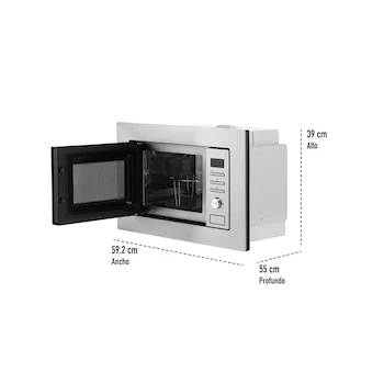 Imagen 3 de Smeg FMIU020X Horno de Microondas Empotrable 20 Litros Acero Inoxidable