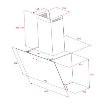 Imagen 3 de Campana de Pared Teka DVN 94030 TCL Cristal Negro 90 cm
