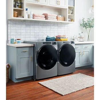 Imagen 2 de Whirlpool Combo Lavadora Eléctrica Carga Frontal 23 Kg Modelo 7MWFW6605MC + Secadora Gas LP Gris Cromado Modelo 7MWGD6605MC