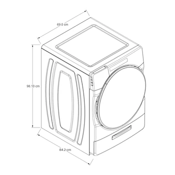 Imagen 3 de Whirlpool Combo Lavadora Eléctrica Carga Frontal 23 Kg Modelo 7MWFW6605MC + Secadora Gas LP Gris Cromado Modelo 7MWGD6605MC