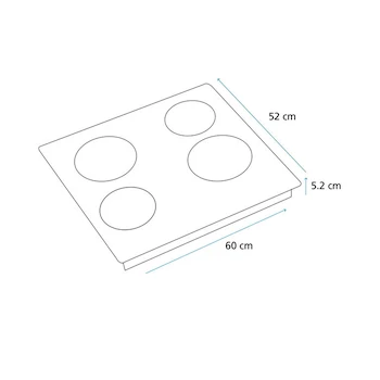 Imagen 3 de Mabe Parrilla Eléctrica Vitrocerámica Negra de 60 cm con 4 Quemadores Modelo PM6040EVN0