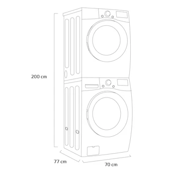 Imagen 3 de LG Combo Lavadora WM20WV26W y Secadora DF20WV2 Carga Frontal 20 Kg Blanco