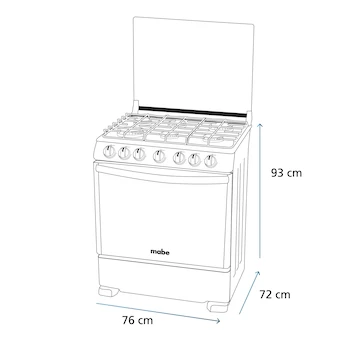 Imagen 3 de Estufa de Piso Mabe EMH7602JSS Gas LP 30" Inoxidable