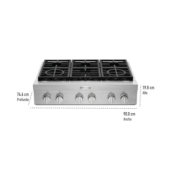 Imagen 3 de KitchenAid KCGC506JSS Parrilla de Gas de 36 Pulgadas con 6 Quemadores en Acero Inoxidable