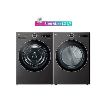 Imagen 2 de Combo de Lavadora y Secadora Eléctrica LG de Carga Frontal con Capacidad de 25 Kg para Lavado y 22 Kg para Secado Modelo WM25BFXS.DF22BFX Color Grafito