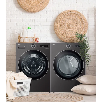 Imagen 3 de Combo de Lavadora y Secadora Eléctrica LG de Carga Frontal con Capacidad de 25 Kg para Lavado y 22 Kg para Secado Modelo WM25BFXS.DF22BFX Color Grafito