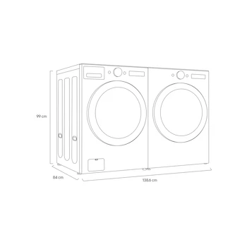 Imagen 4 de Combo de Lavadora y Secadora Eléctrica LG de Carga Frontal con Capacidad de 25 Kg para Lavado y 22 Kg para Secado Modelo WM25BFXS.DF22BFX Color Grafito