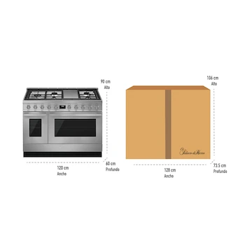 Imagen 3 de Estufa de Piso Smeg Portofino CPF48UGMX de Gas 48 Pulgadas Acero Inoxidable