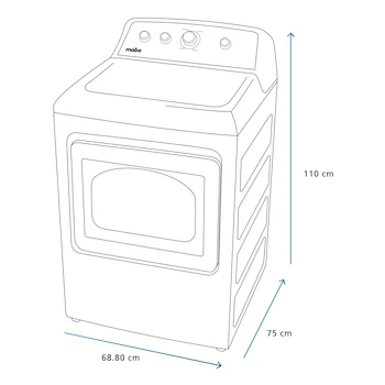 Imagen 3 de Secadora a Gas LP Mabe 22 Kg Carga Frontal Blanca Modelo SMG47N8MSBAB0